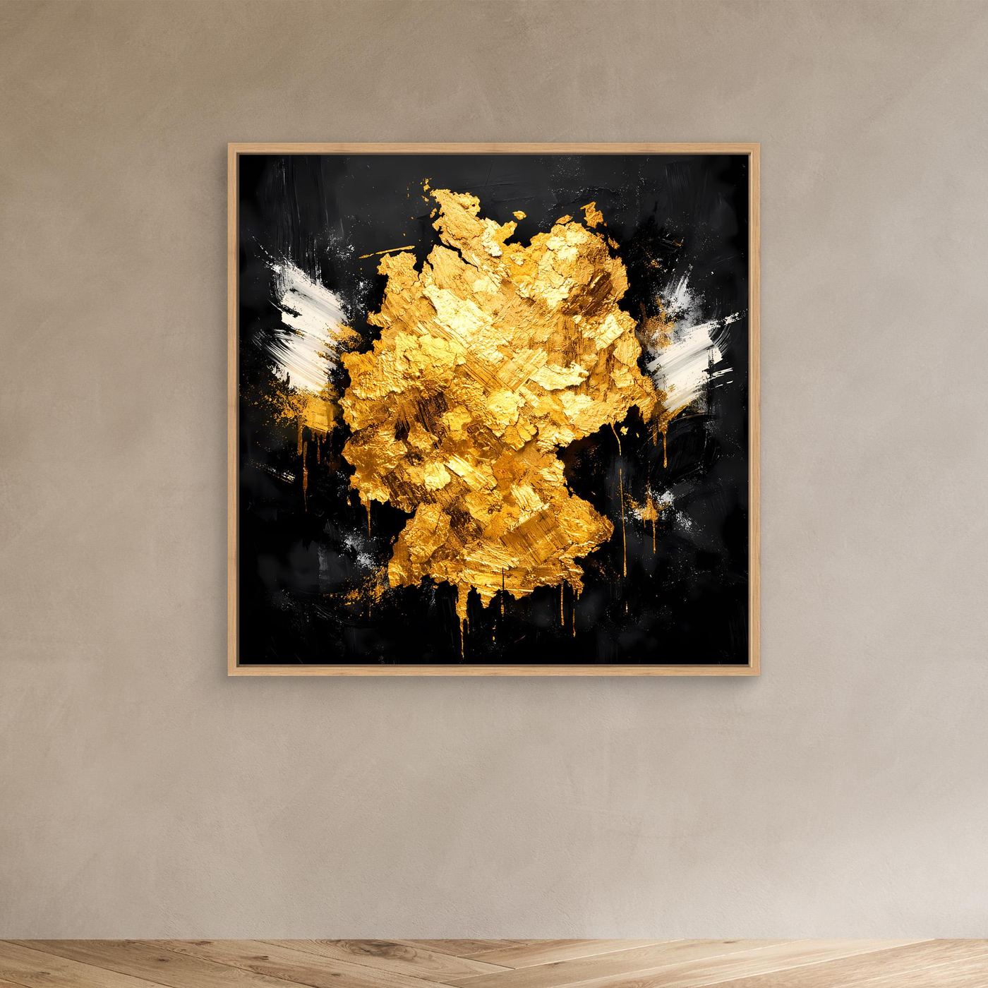 Leinwand Elegante Deutschlandkarte in Gold & Schwarz | Modernes Abstraktes Wandbild
