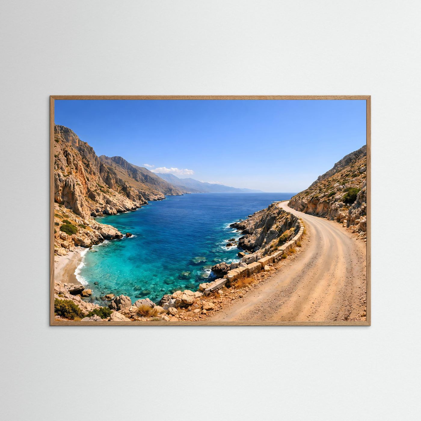 Malerische Küstenstraße am Türkisfarbenen Meer | Mediterranes Panorama & Natur Poster Querformat