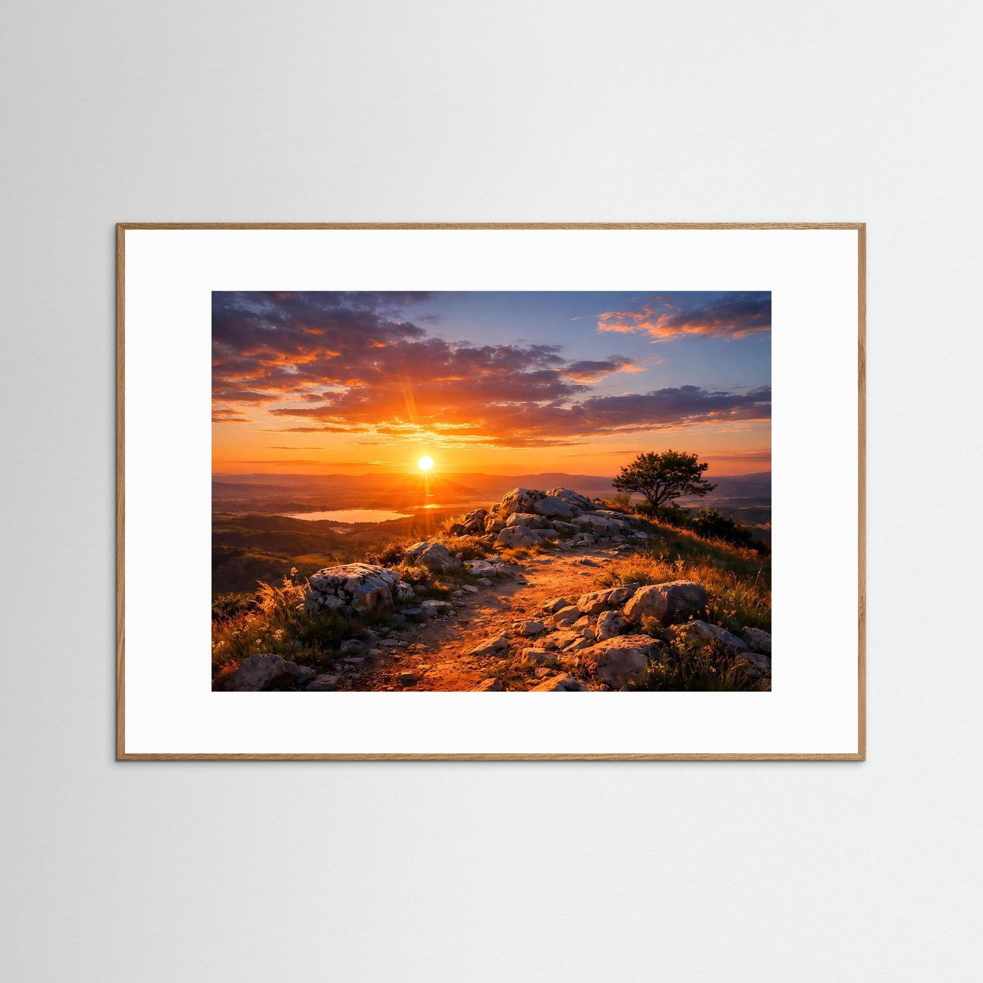 Felsiges Hochplateau im goldenen Sonnenuntergang | Panorama Natur Poster Querformat