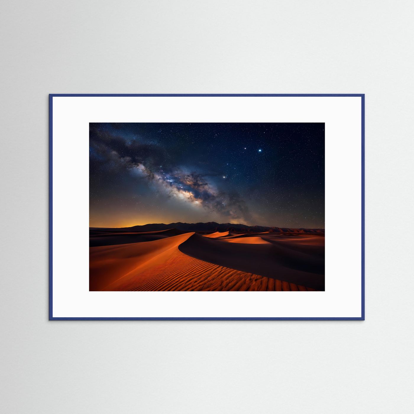 Magische Wüstennacht unter Sternen | Wüstenlandschaft & Milchstraße Poster Querformat