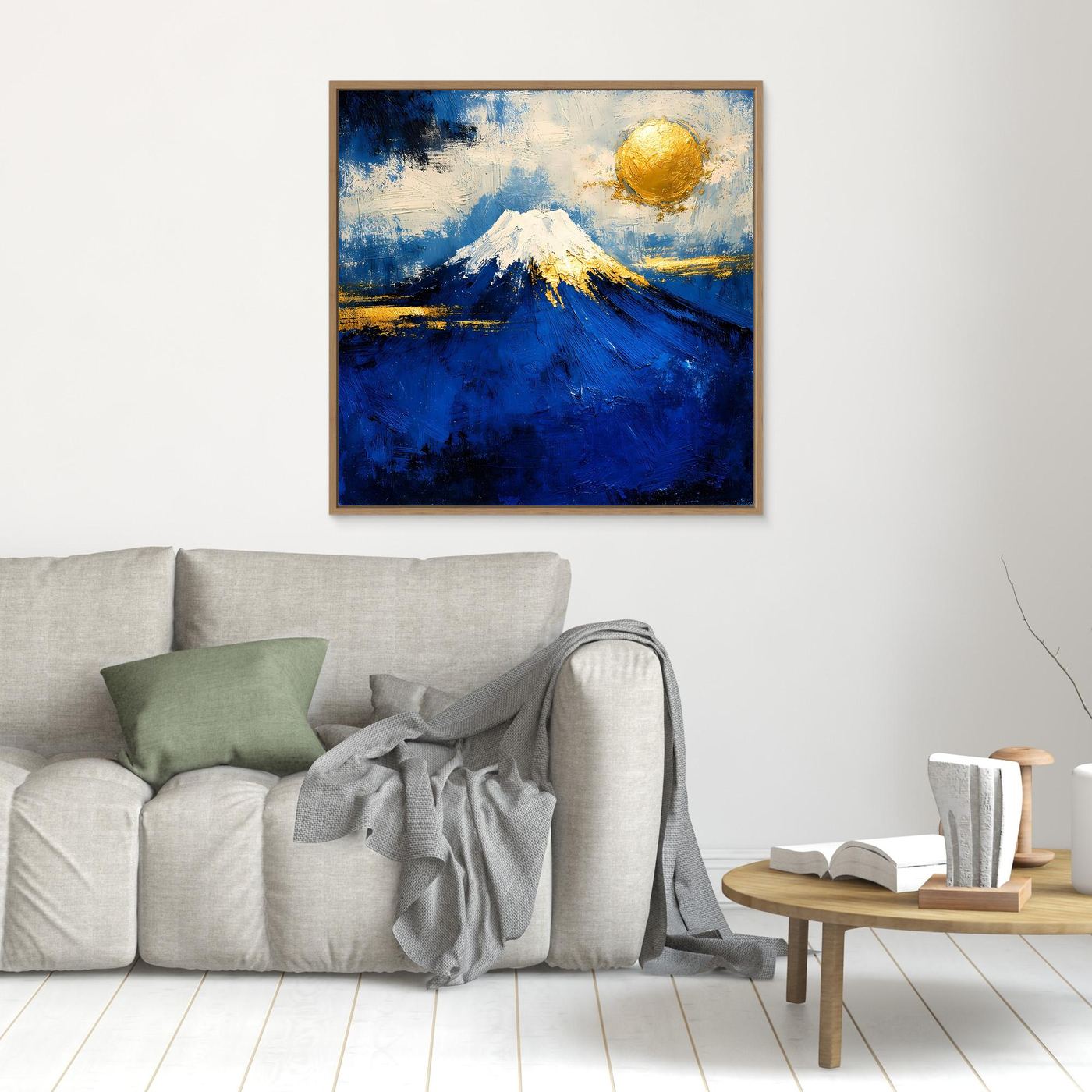Leinwand Majestätischer Berg Fuji im Sonnenuntergang | Abstraktes Japan Wandbild Moderne Kunst