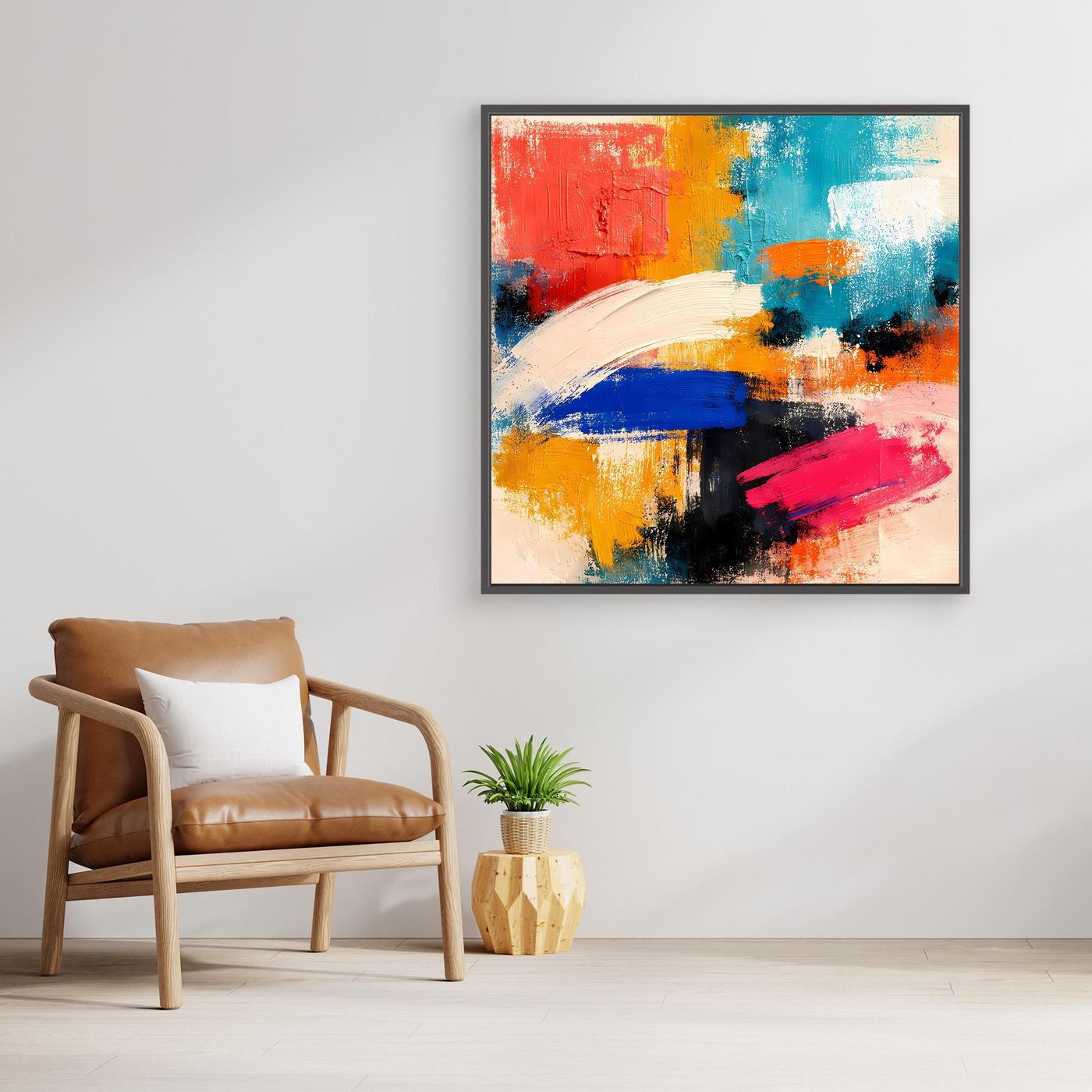 Leinwand Farbenfrohe Abstrakte Texturen | Modernes Color-Blocking Wandbild