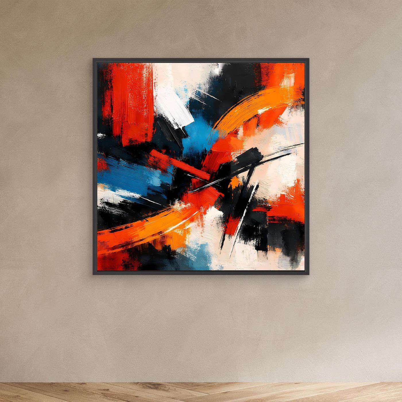 Leinwandbild Abstrakte Farbexplosion | Modernes Expressionistisches Wandbild auf echtem Holzkeilrahmen