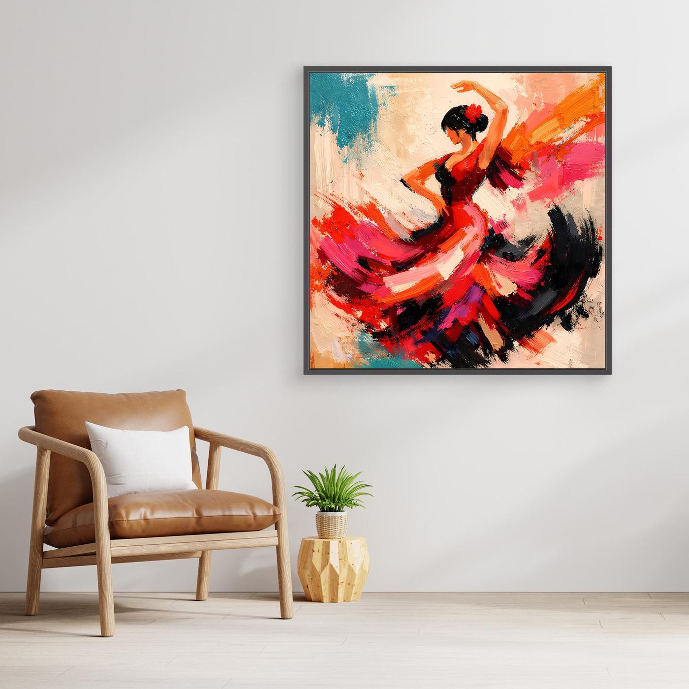 Premium Leinwand Flamenco Tänzerin Abstrakt | Modernes Kunst Poster Spanische Wanddeko