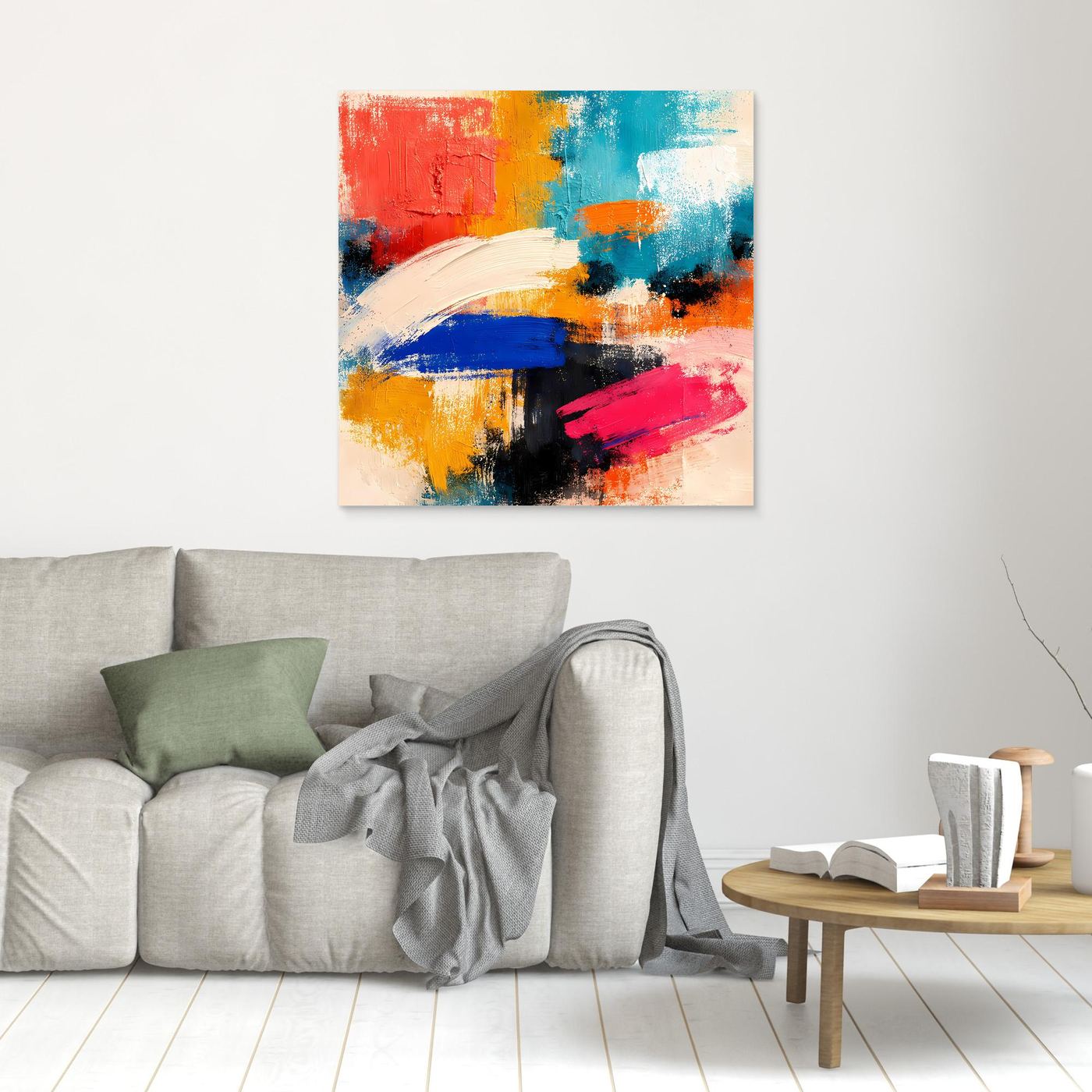 Leinwand Farbenfrohe Abstrakte Texturen | Modernes Color-Blocking Wandbild