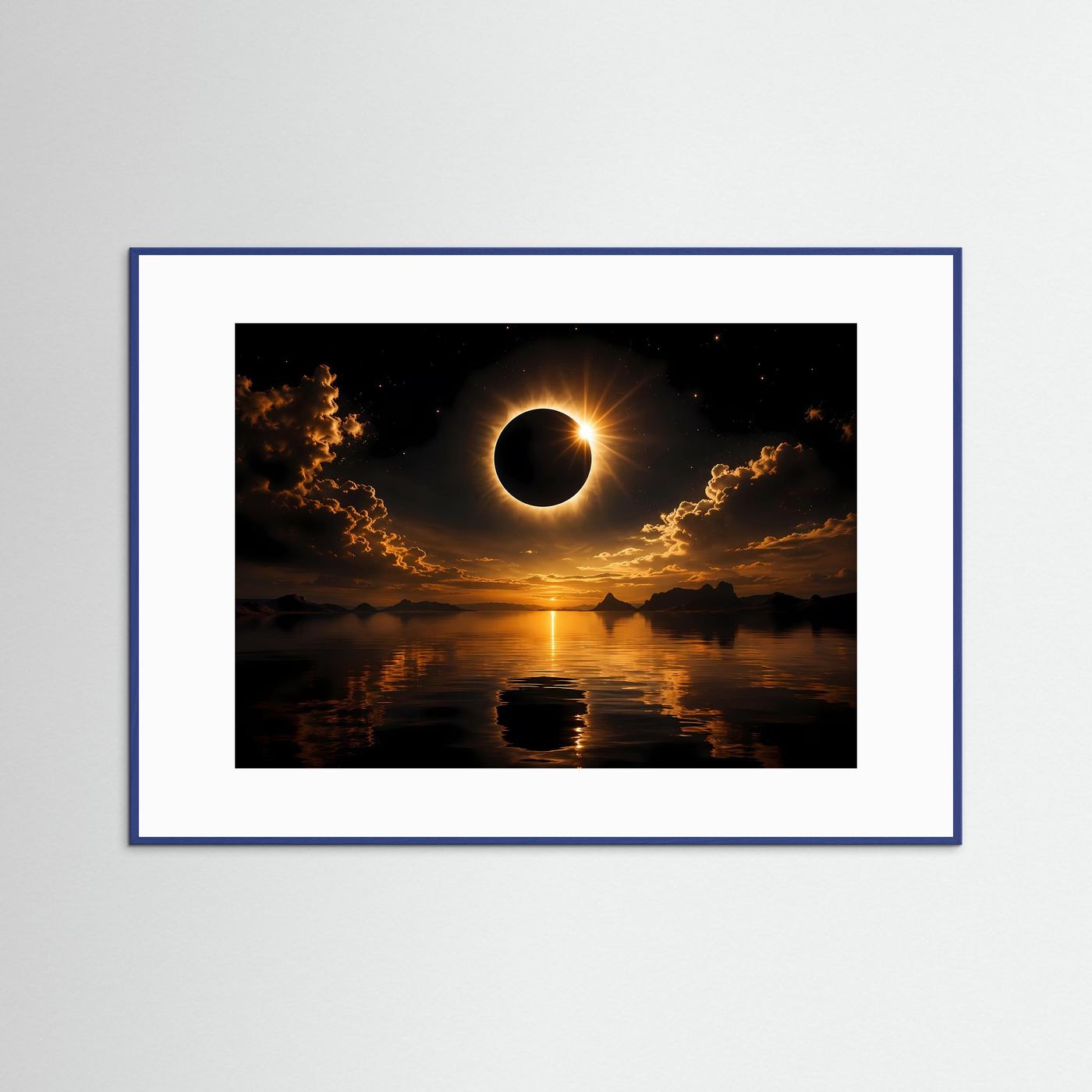 Faszinierende Sonnenfinsternis über dem See | Kosmos & Natur Poster