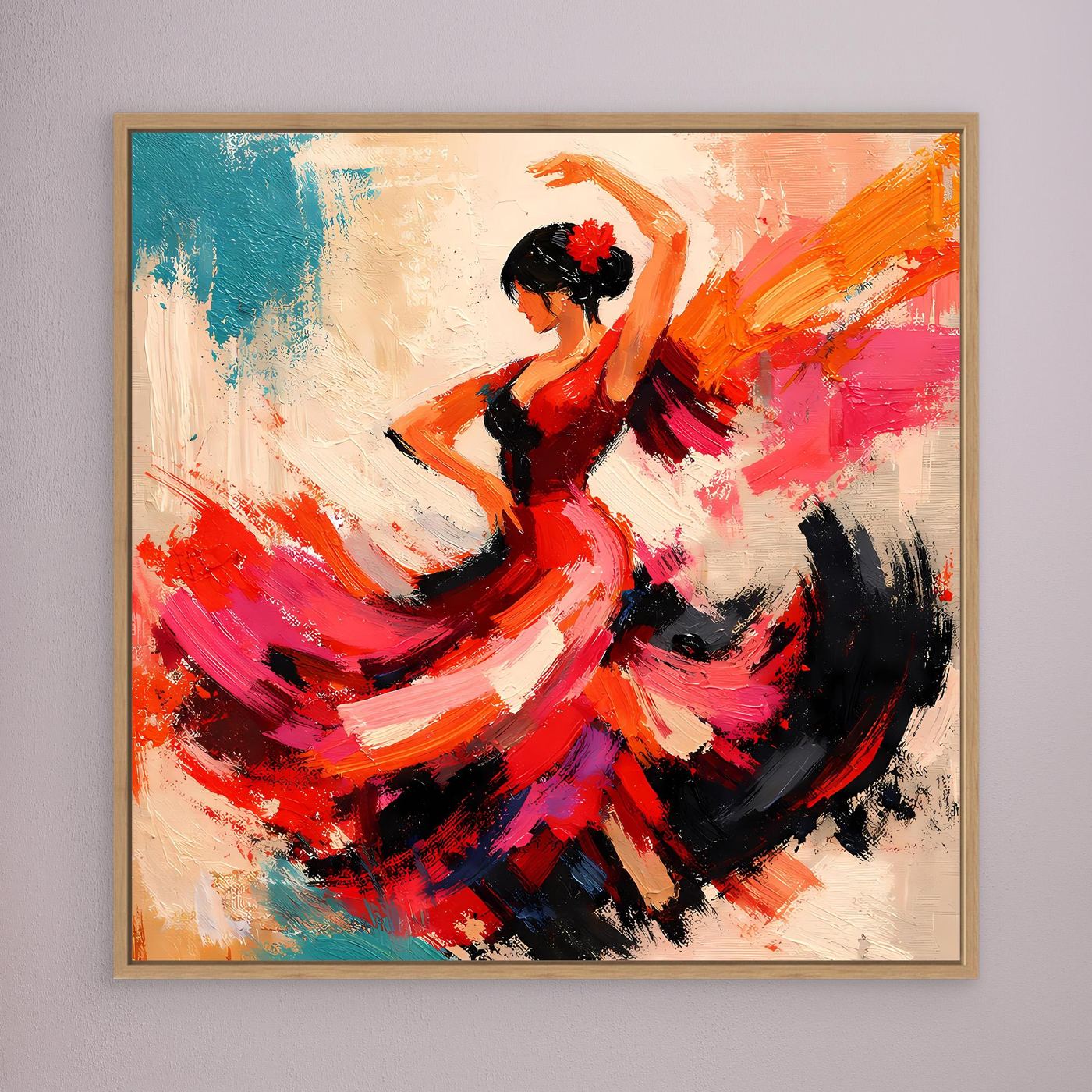 Premium Leinwand Flamenco Tänzerin Abstrakt | Modernes Kunst Poster Spanische Wanddeko