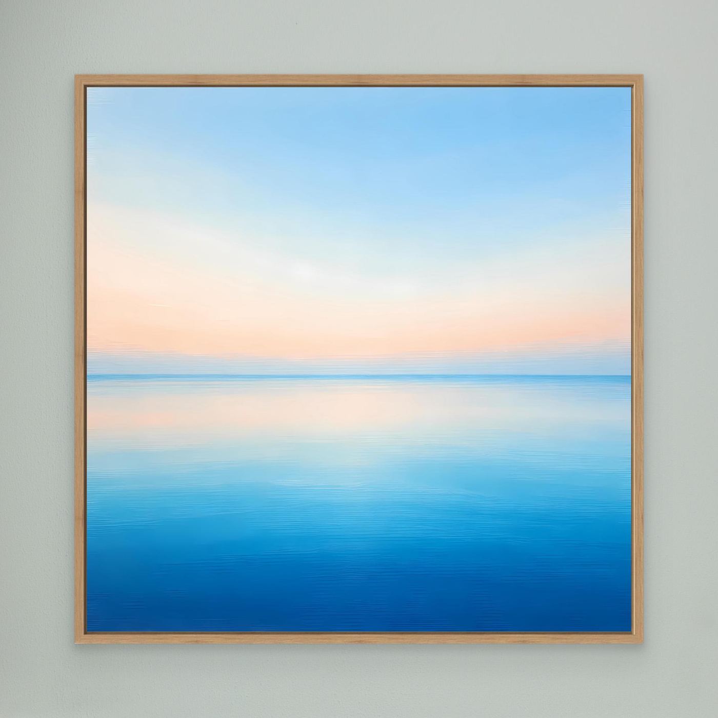 Leinwand Minimalistischer Meereshorizont im Pastelllicht | Abstraktes Ozean Wandbild