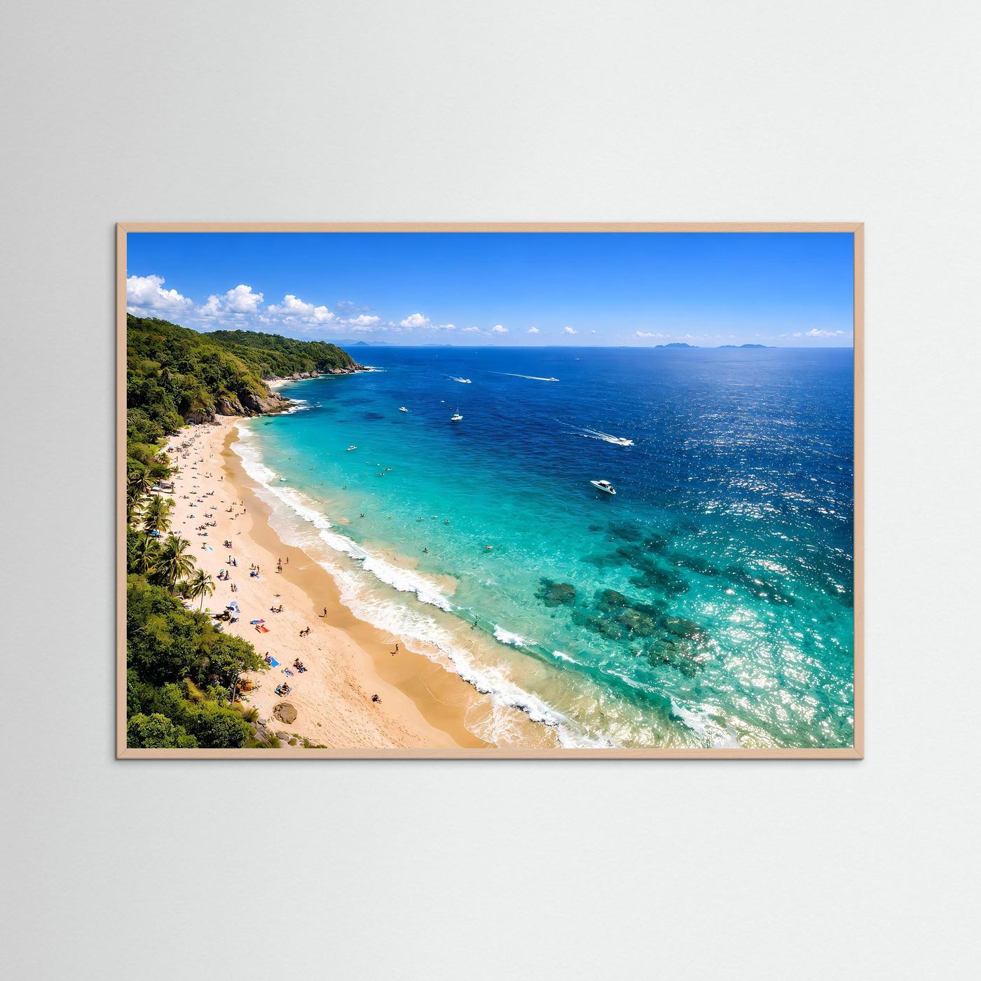 Tropischer Traumstrand im Sonnenlicht | Küste & Meer Panorama Poster Querformat