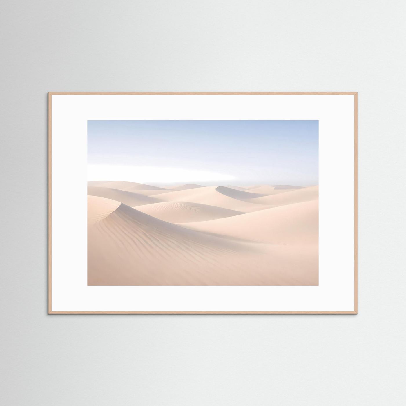 Minimalistische Sanddünen in sanften Erdtönen | Wüste Panorama Poster Querformat