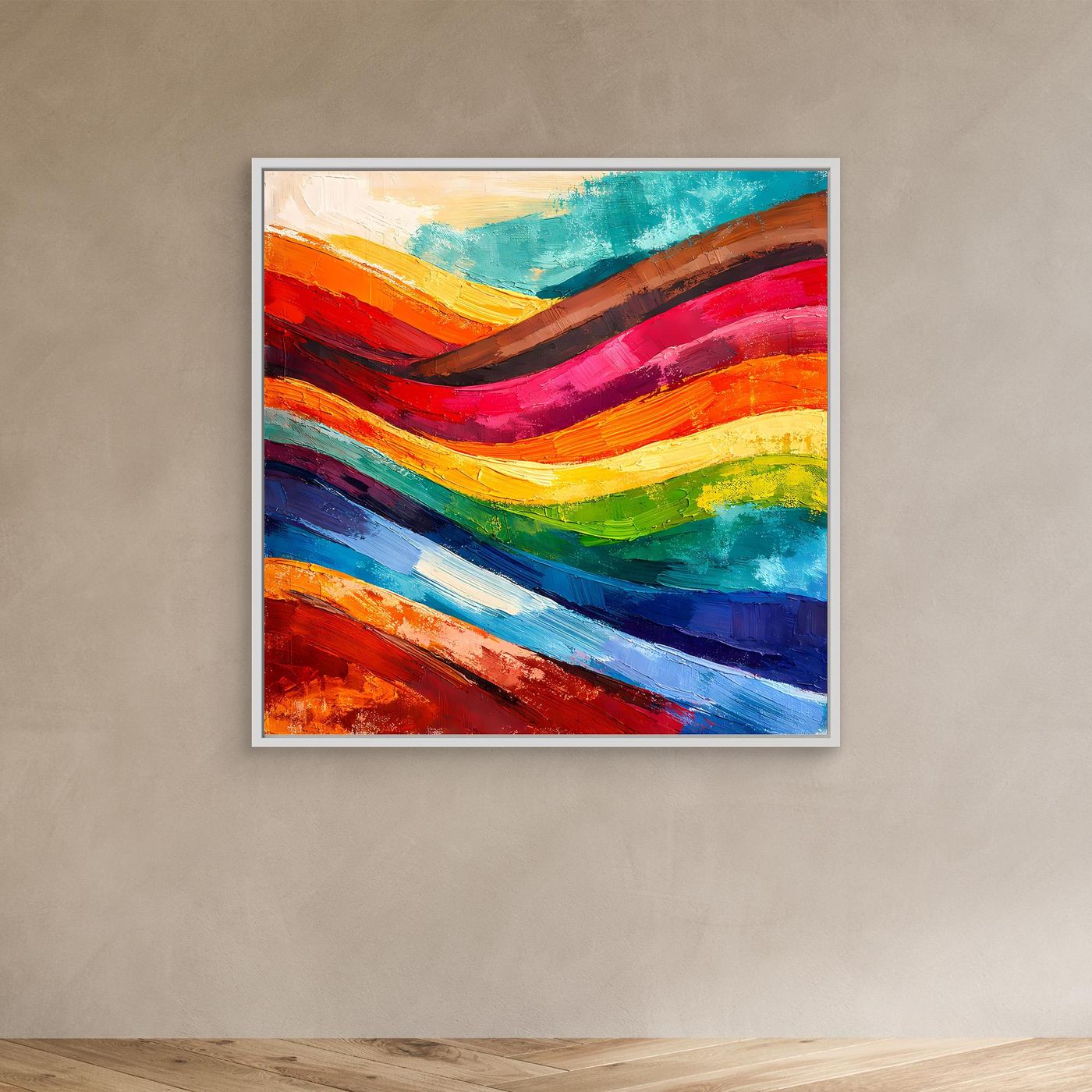 Abstraktes Farbenspiel Leinwandbild | Moderne Farbexplosion Kunst-Wandbild