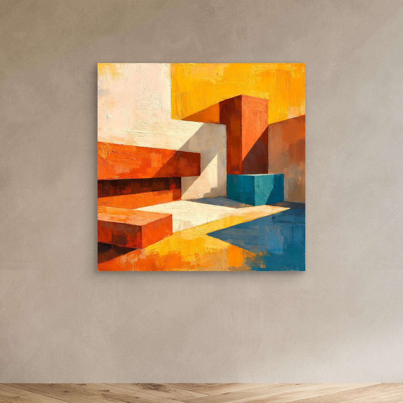 Leinwand Abstrakte Geometrische Formen im Licht | Modernes Architektur Wandbild