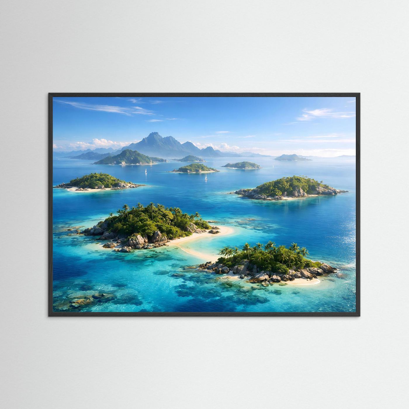 Poster Tropisches Inselparadies aus der Vogelperspektive | Majestätisches Ozean Wandbild