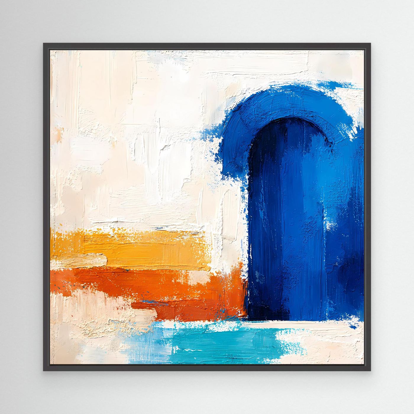 Leinwand Blauer Marokkanischer Torbogen | Abstraktes Orientalisches Wandbild