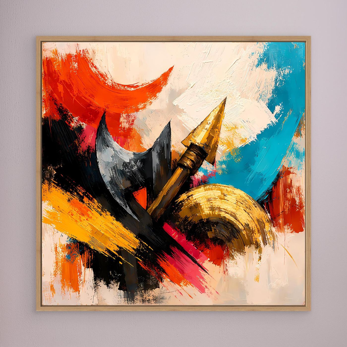 Premium Leinwand Abstrakte Wikinger Waffen | Modernes Kunst Poster Historische Wanddeko