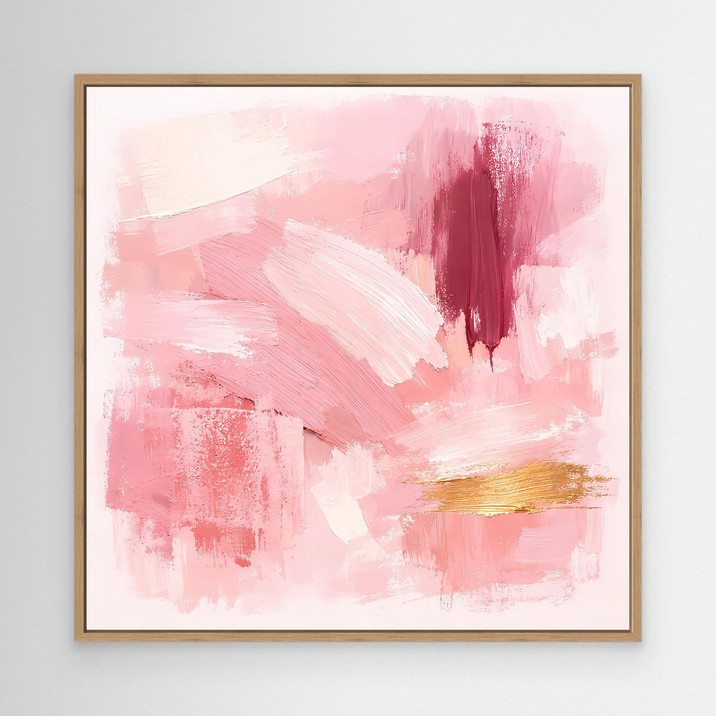 Leinwand Abstraktes Gemälde in Rosa und Gold | Modernes Elegantes Wandbild Pastell