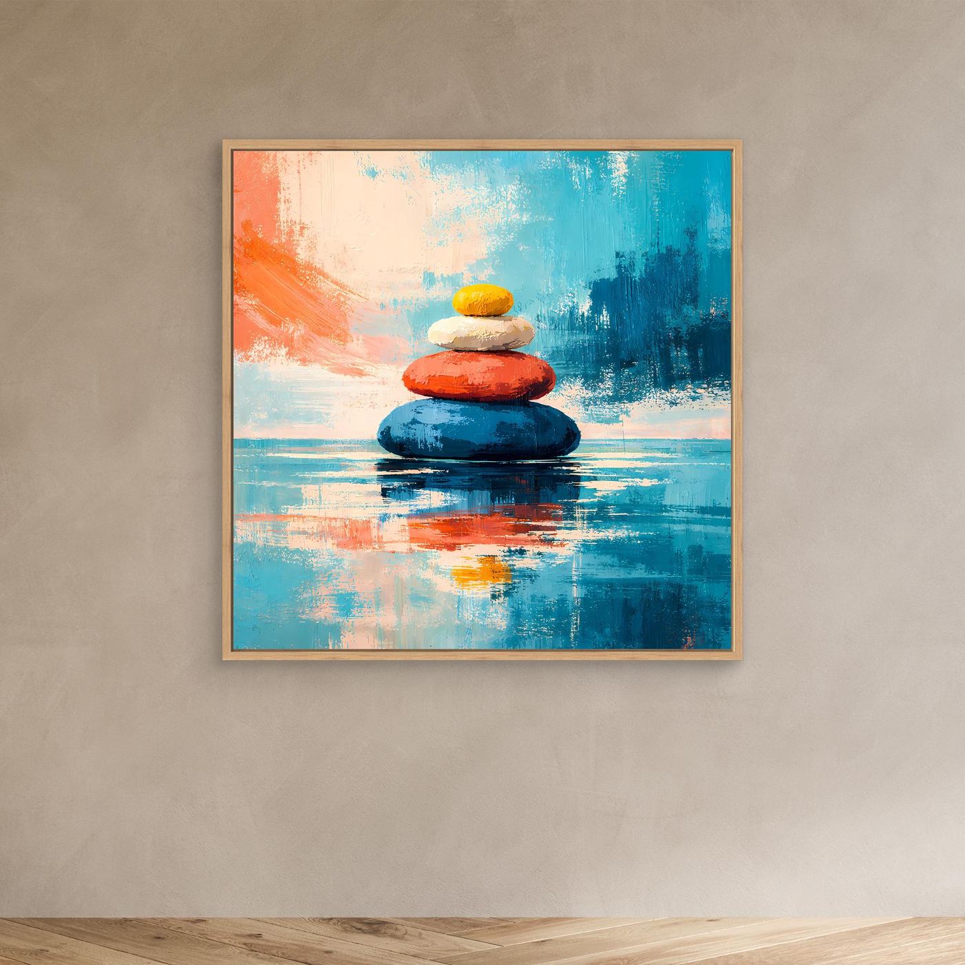 Leinwandbild Gestapelte Zen-Steine | Abstraktes Meditationsbild