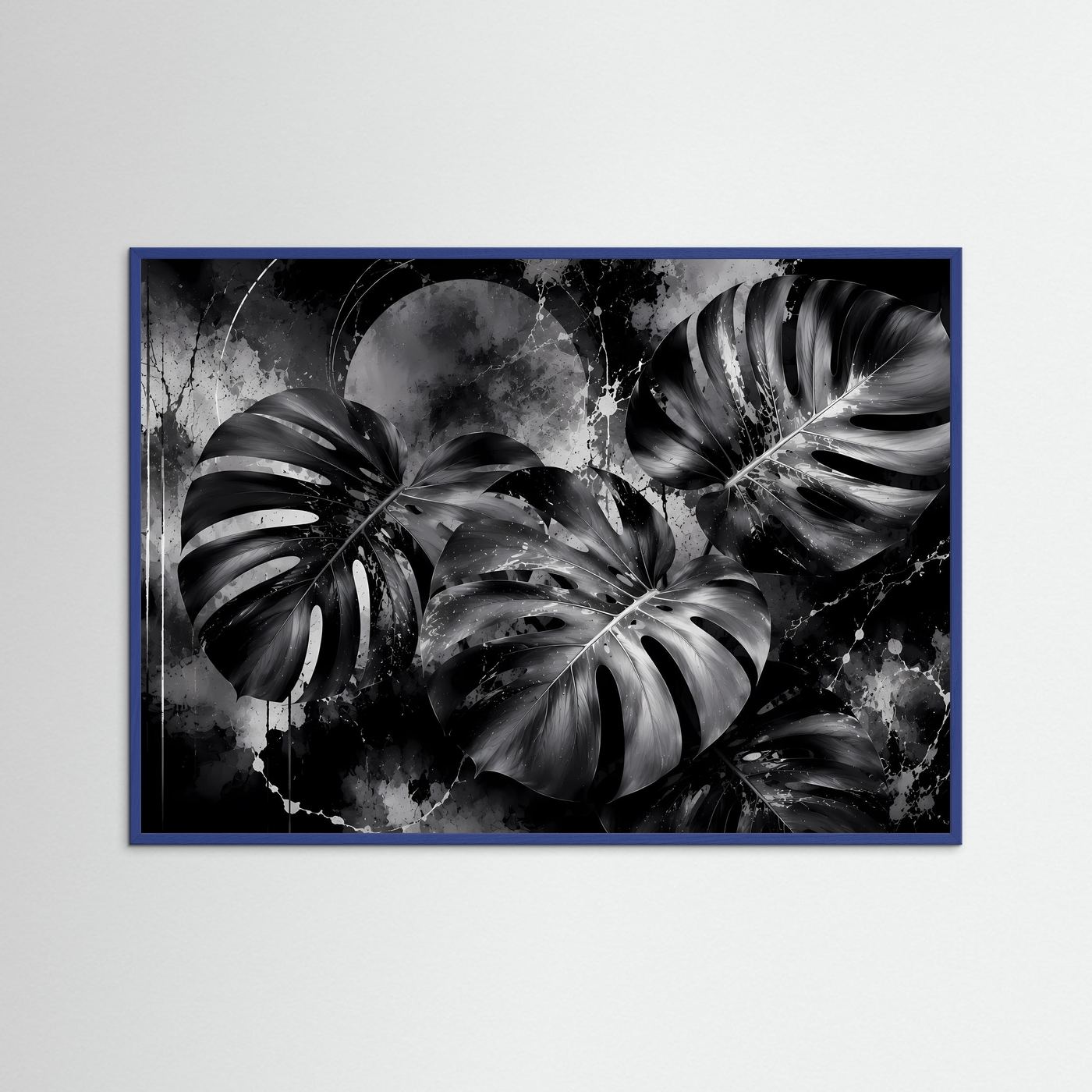 Monstera Schwarz Weiß Wandbild | Moderne Botanische Kunst | Tropische Blätter in Monochrom | Minimalistisches Pflanzen Poster | Elegante Premium Wanddekoration