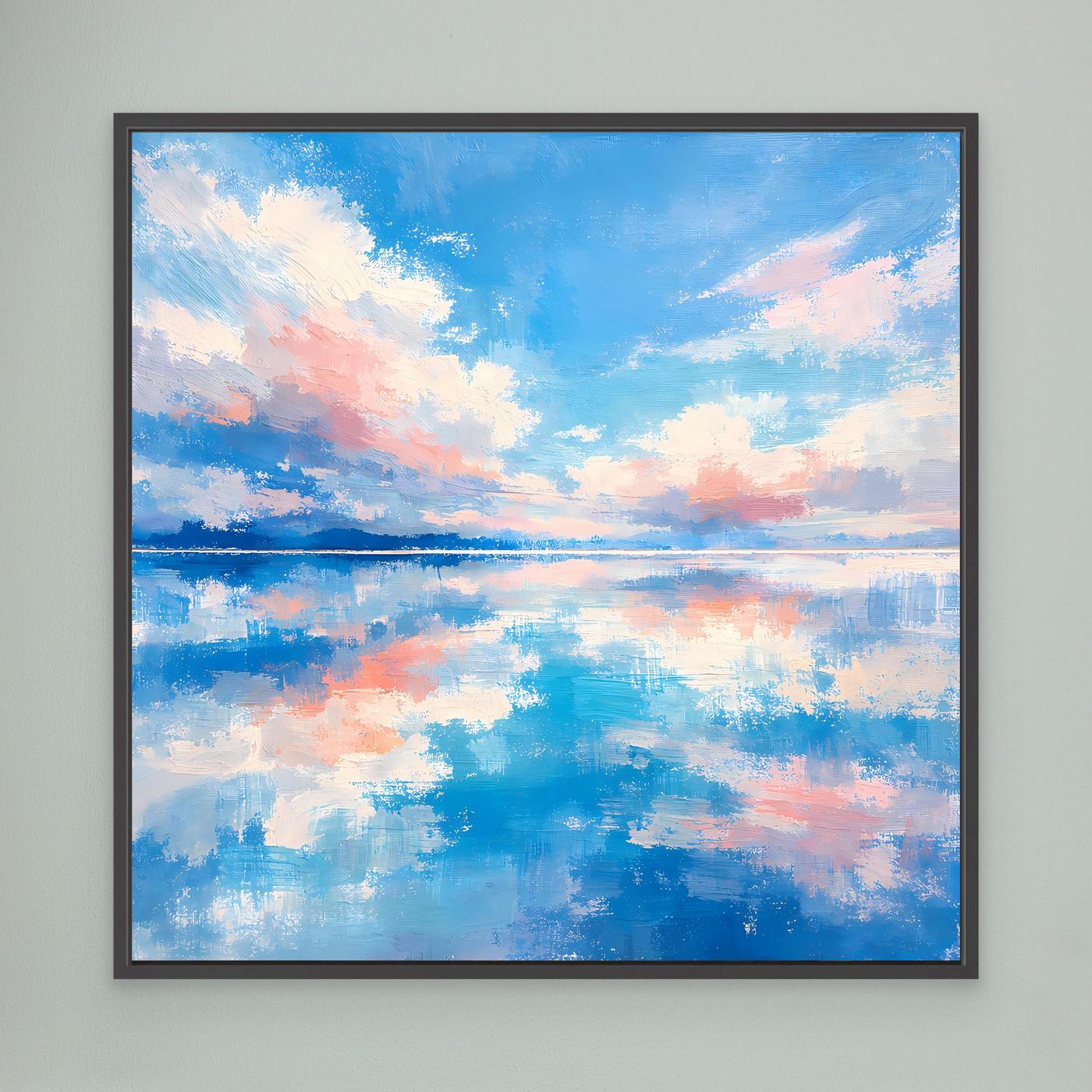 Leinwand Abstrakte Meereslandschaft mit Wolken | Modernes Wandbild auf Keilrahmen