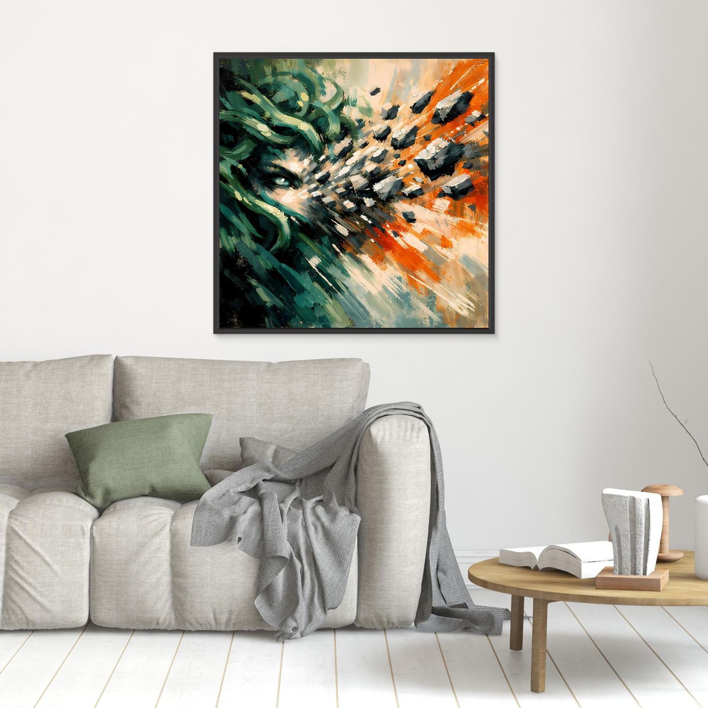 Leinwand Medusa Steinblick | Abstraktes Mythologie Fantasy Wandbild