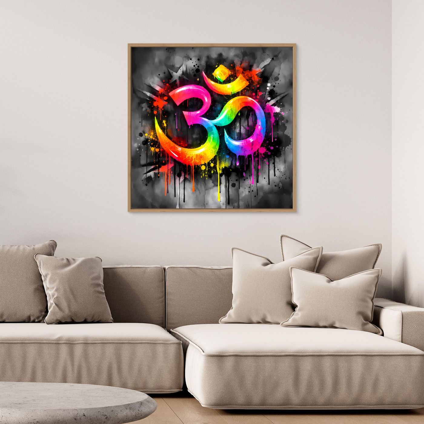 Leinwandbild Spirituelles Om-Symbol | Abstraktes Yoga & Meditation Wandbild auf Keilrahmen