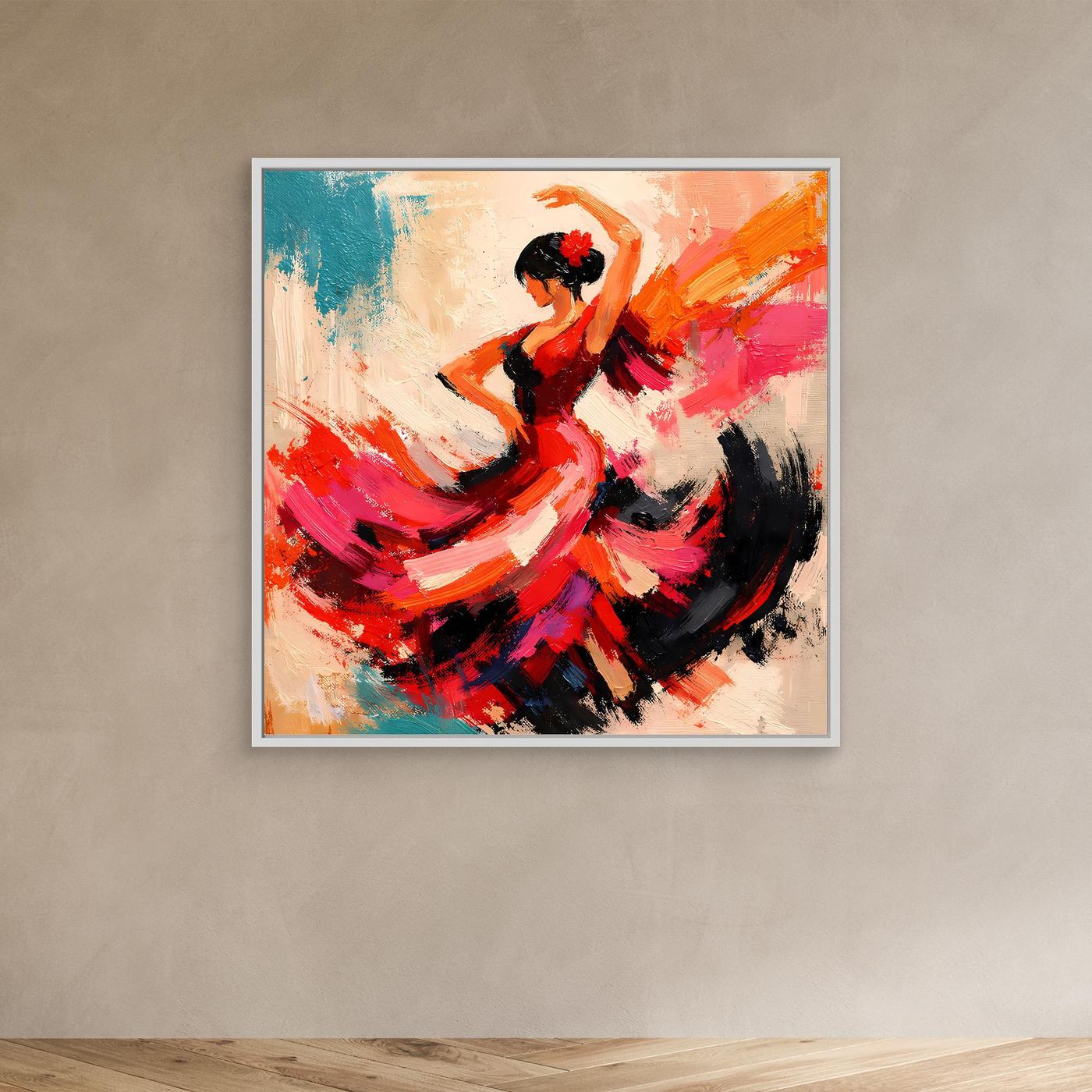 Premium Leinwand Flamenco Tänzerin Abstrakt | Modernes Kunst Poster Spanische Wanddeko