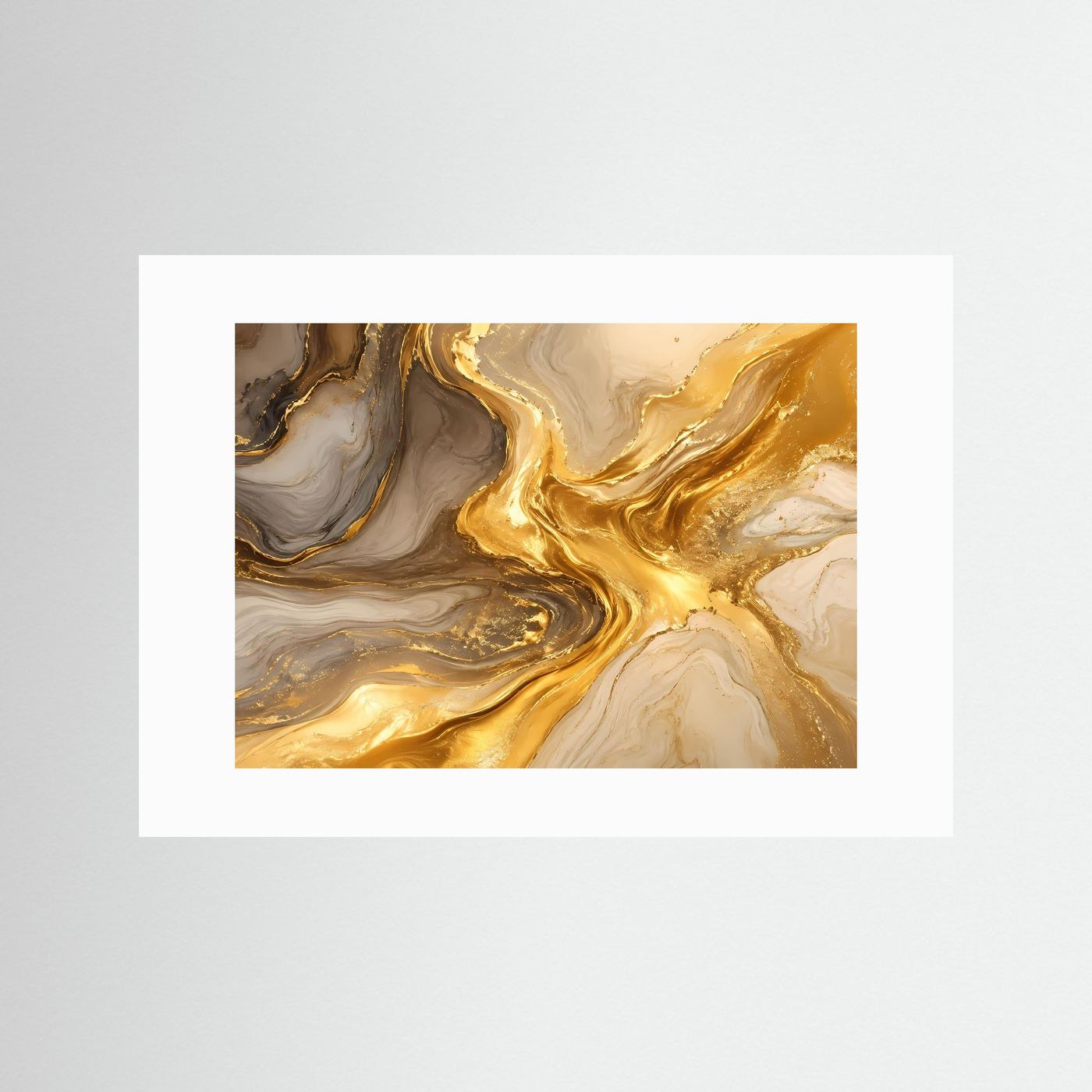Abstrakte Gold Marmor Kunst | Luxuriöse Alkohol Ink Wandkunst | Elegantes Fluid Art Poster | Moderne Gold Textur | Premium Leinwand