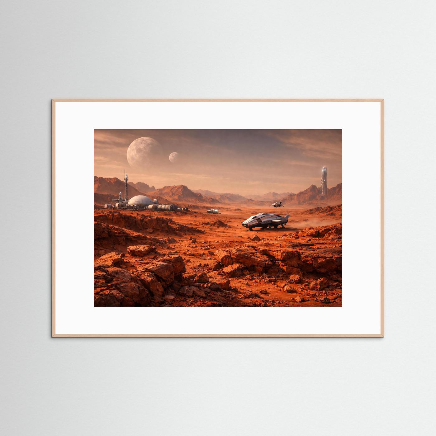Kolonie auf dem roten Planeten | Sci-Fi Space Poster Querformat