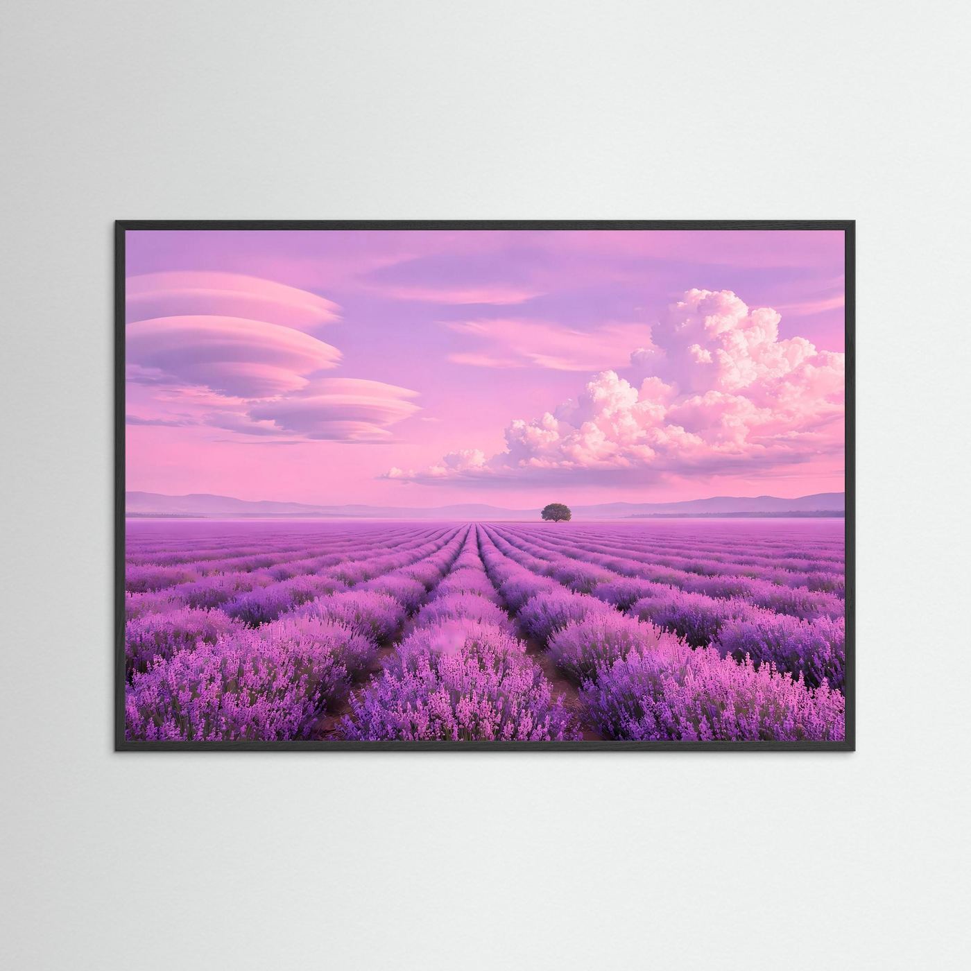 Traumhaftes Lavendelfeld in Rosa & Violett | Provence Panorama Natur Poster Querformat