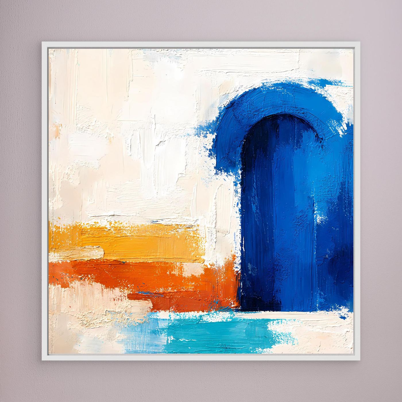 Leinwand Blauer Marokkanischer Torbogen | Abstraktes Orientalisches Wandbild