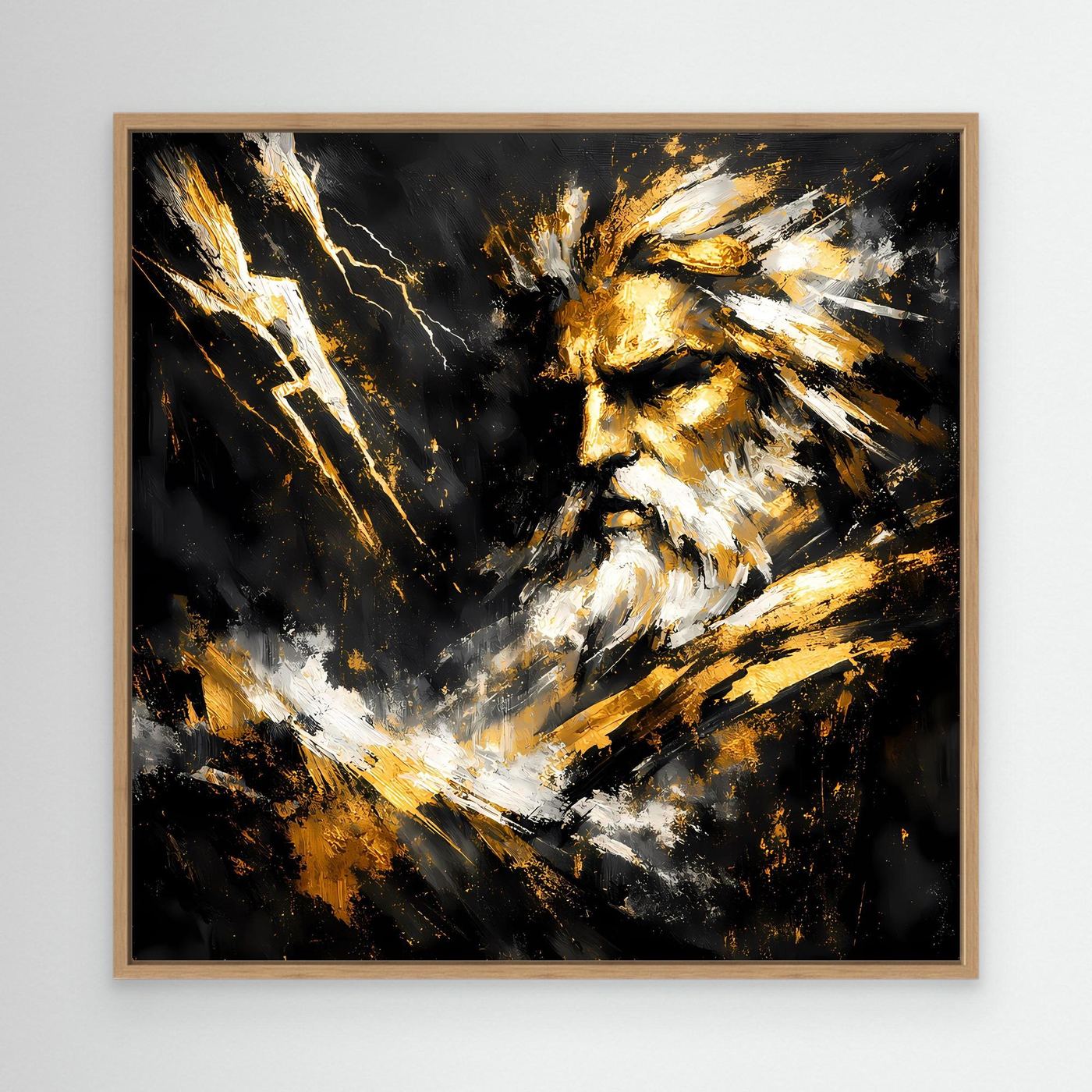 Leinwand Goldener Zeus Göttervater | Abstraktes Mythologie Wandbild Modern