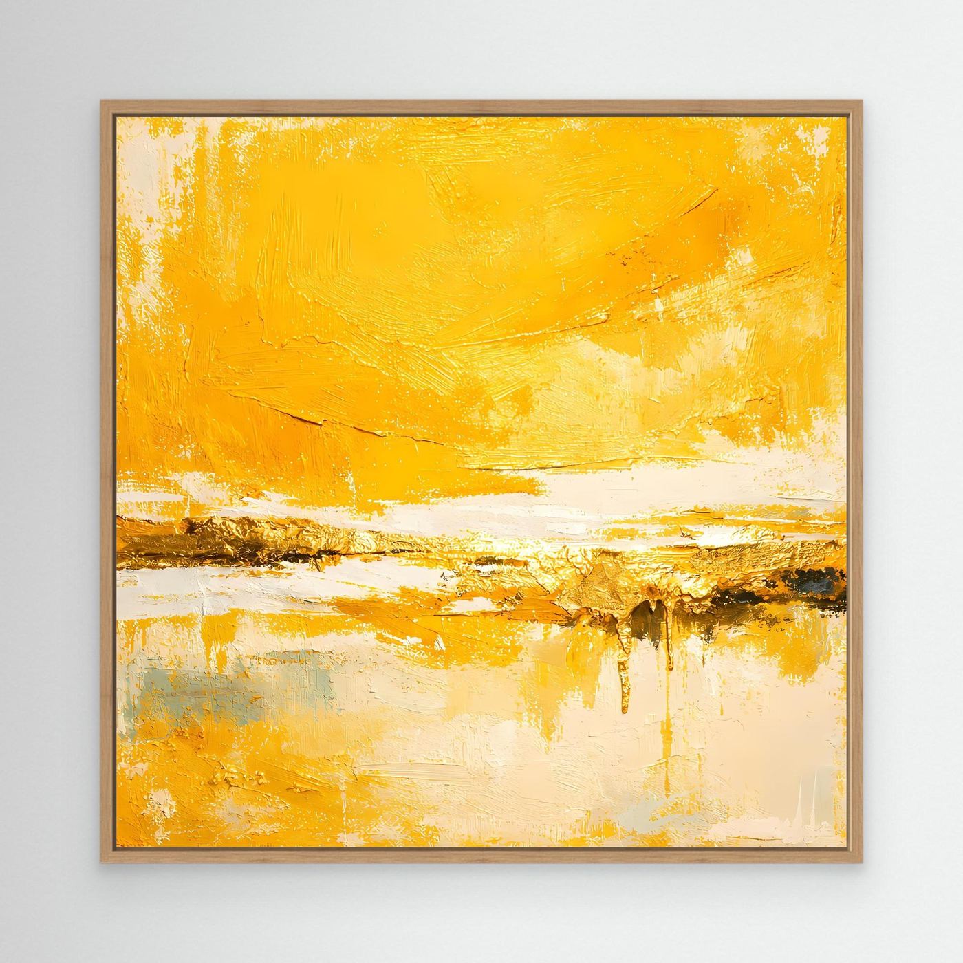 Leinwand Abstraktes Gemälde in Sonnengelb und Gold | Modernes Abstraktes Wandbild