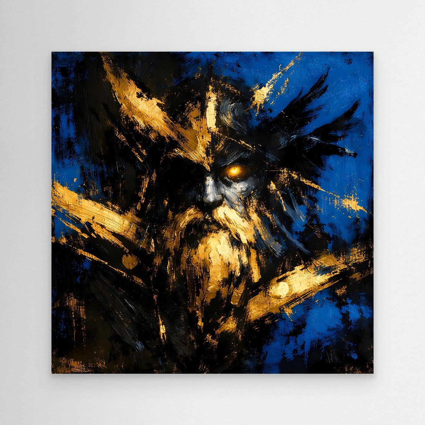 Leinwand Mythischer Nordischer Gott Odin | Abstraktes Wikinger Wandbild