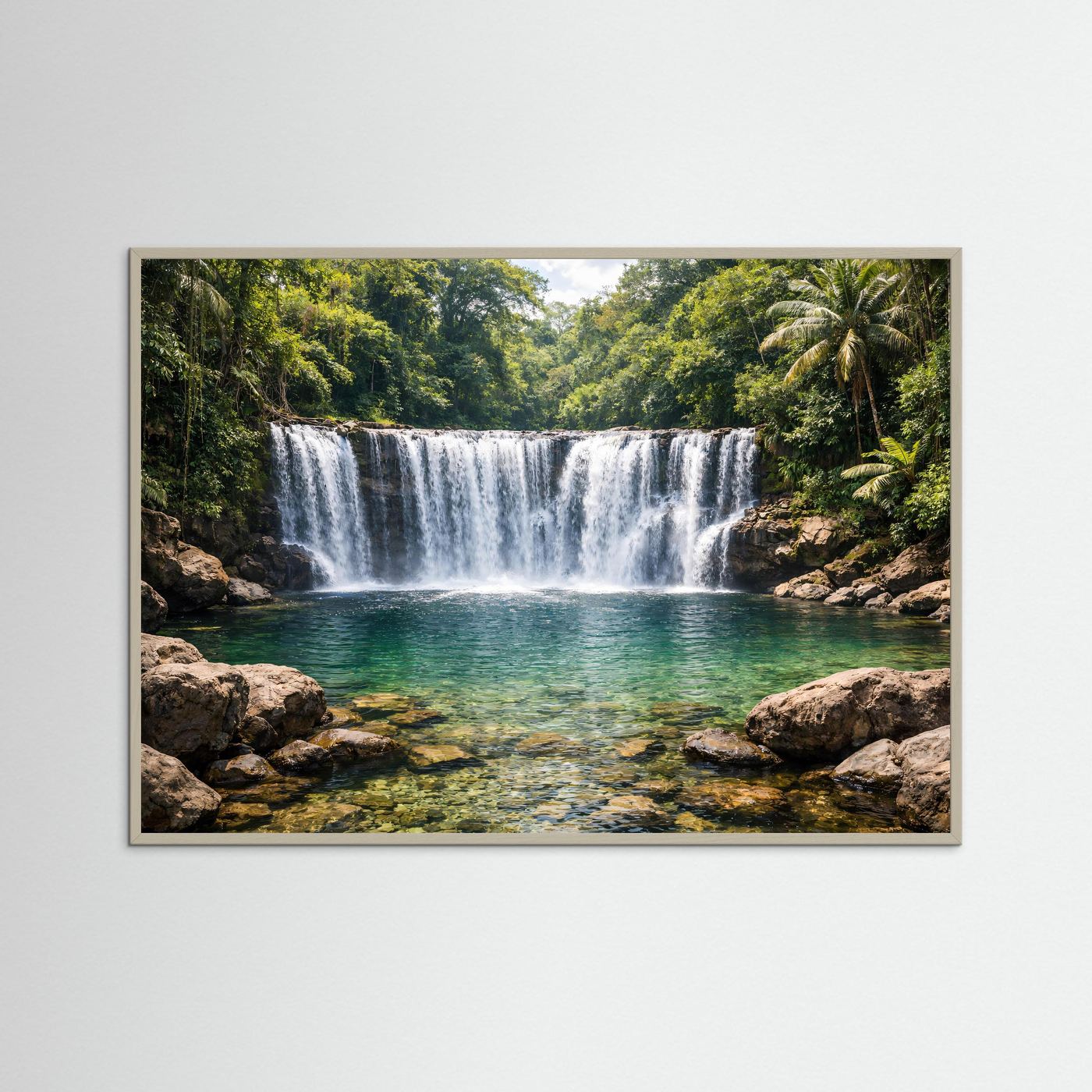 Tropischer Dschungel-Wasserfall im Paradies | Natur & Urwald Poster Querformat