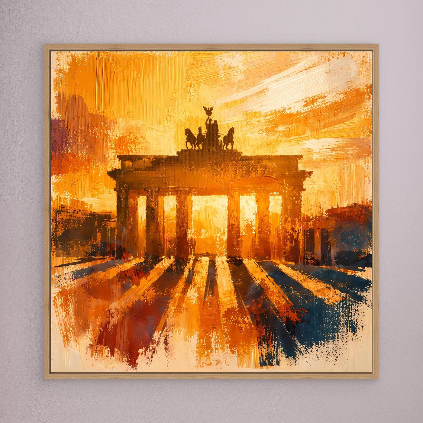 Leinwand Brandenburger Tor Goldene Abendstimmung | Abstraktes Berlin Wandbild