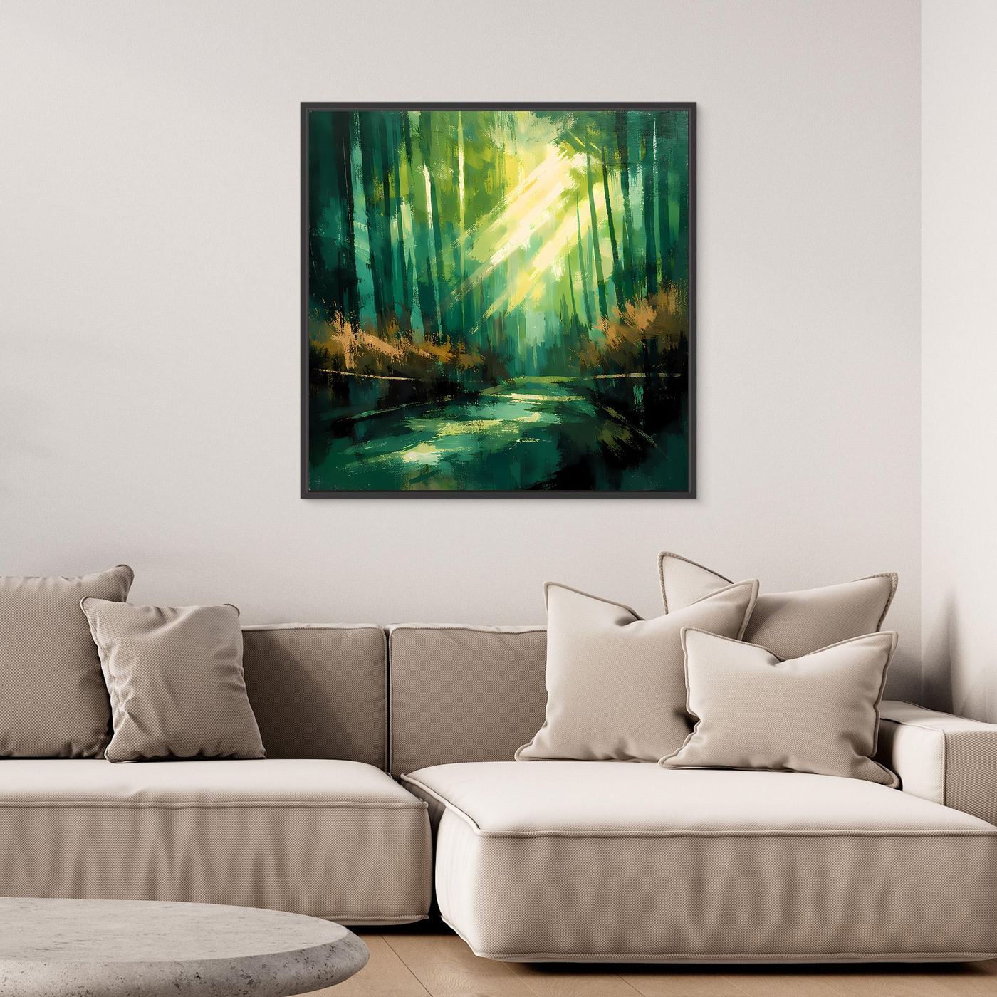 Leinwand Lichtdurchfluteter Zauberwald | Abstraktes Natur Wandbild