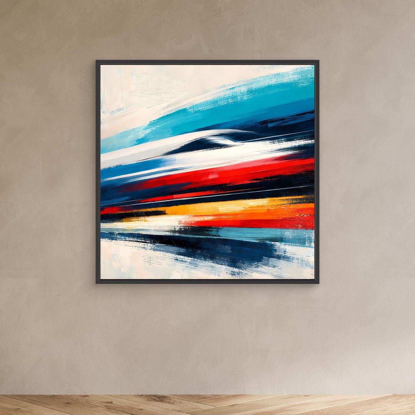 Leinwand Dynamischer Hochgeschwindigkeitszug | Abstraktes Wandbild auf echter Leinwand