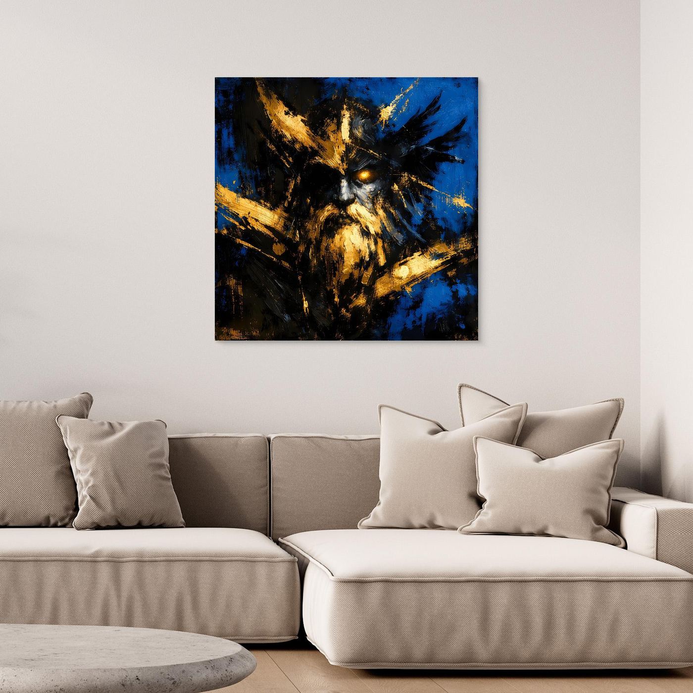 Leinwand Mythischer Nordischer Gott Odin | Abstraktes Wikinger Wandbild