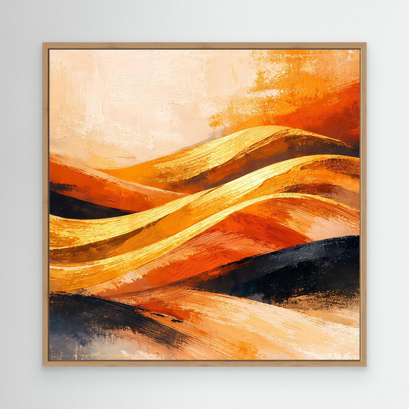 Leinwand Goldene Wüstendünen | Abstraktes Modern Art Landschafts Wandbild