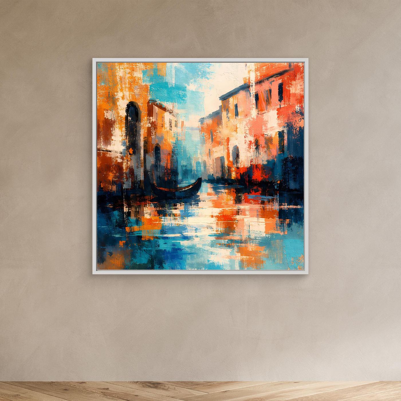 Leinwand Romantisches Venedig bei Sonnenuntergang | Abstraktes Gondel Wandbild