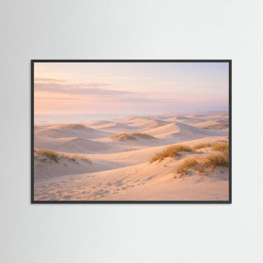 Sanfte Dünenlandschaft am Meer im Abendlicht | Panorama Dünen & Strand Poster Querformat