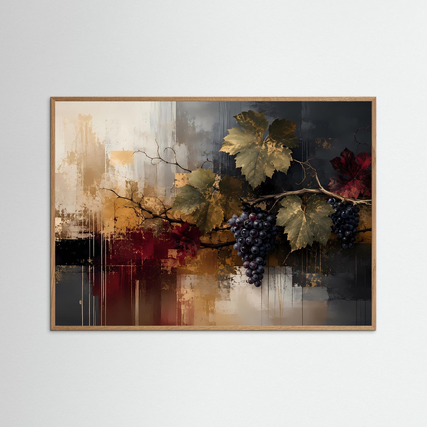 Moderne Weinlese | Abstraktes Leinwandbild & Stillleben Poster im Querformat