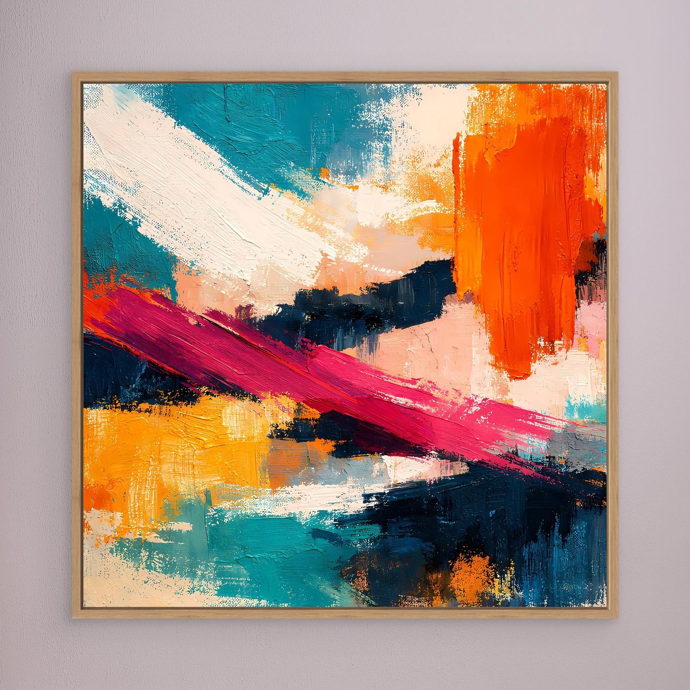 Premium Leinwand Modernes Abstraktes Gemälde | Wandbild Farbexplosion im Impasto-Stil