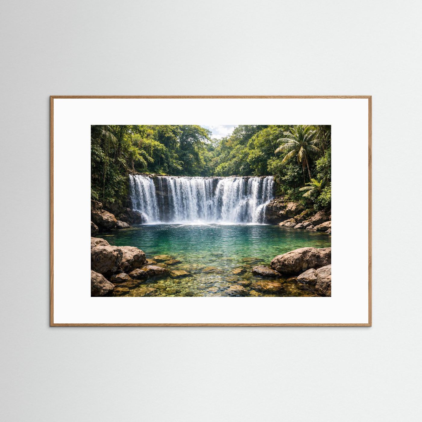 Tropischer Dschungel-Wasserfall im Paradies | Natur & Urwald Poster Querformat