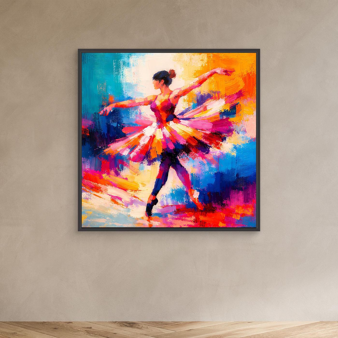 Leinwand Elegante Ballerina beim Tanz | Abstraktes Ballett & Musik Wandbild