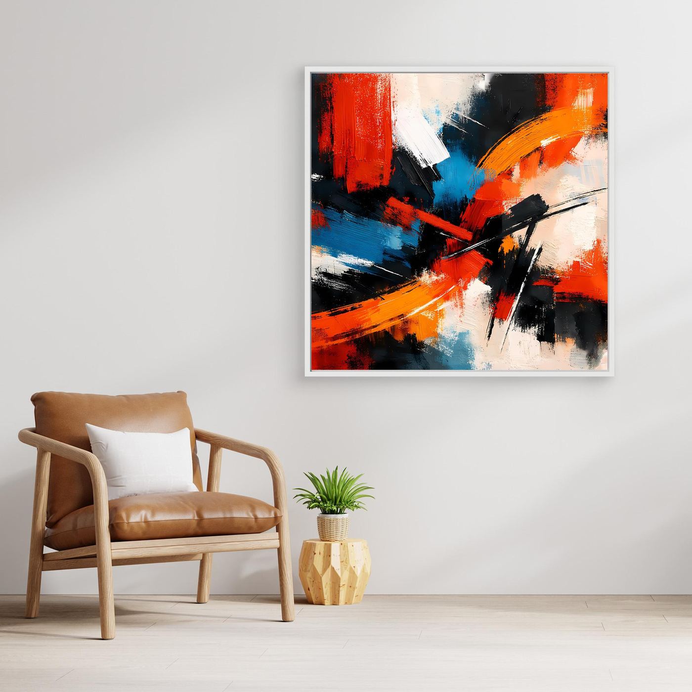Leinwandbild Abstrakte Farbexplosion | Modernes Expressionistisches Wandbild auf echtem Holzkeilrahmen