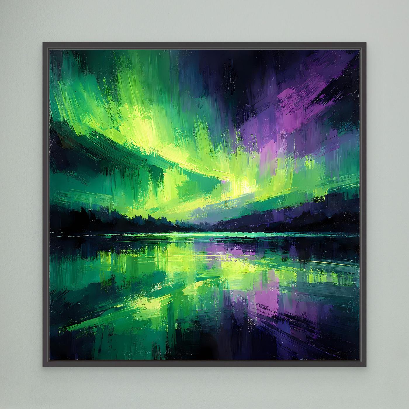 Leinwand Magisches Polarlicht | Abstraktes Nordlicht Natur Wandbild