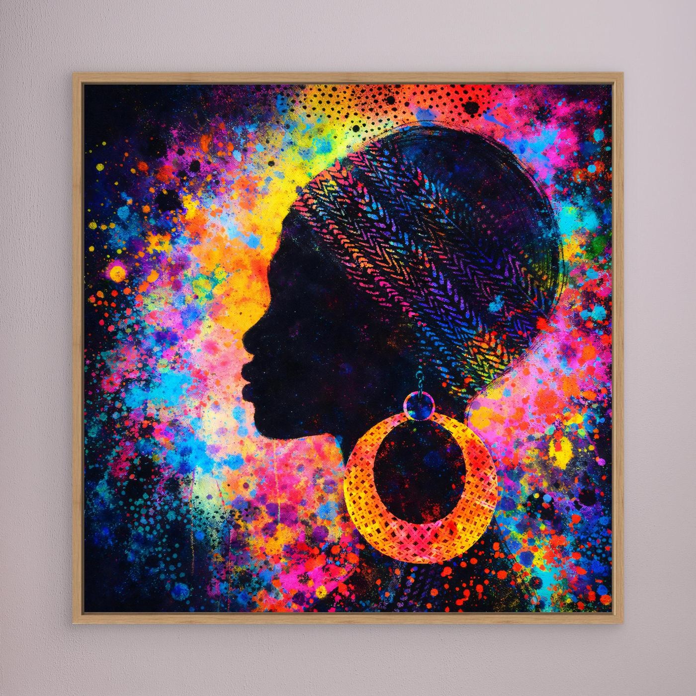 Leinwandbild Farbenfrohe Afrikanische Schönheit | Abstraktes Wandbild auf Keilrahmen