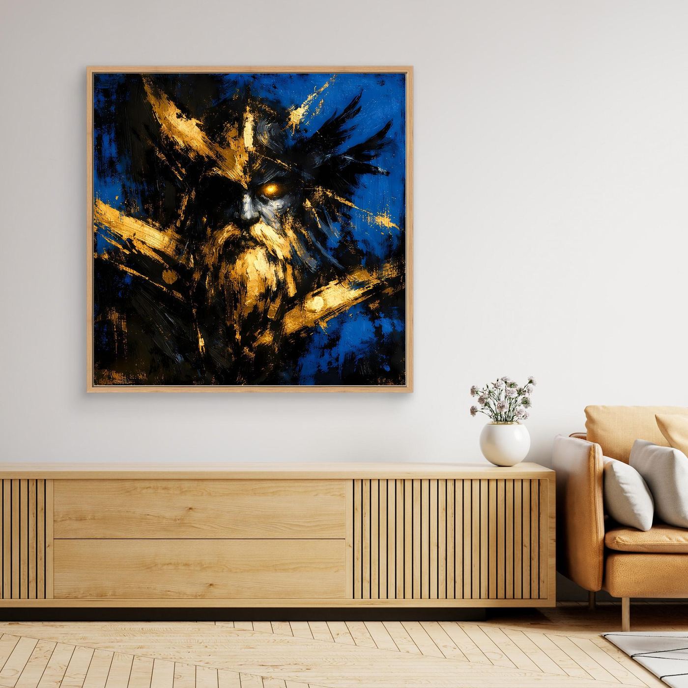 Leinwand Mythischer Nordischer Gott Odin | Abstraktes Wikinger Wandbild