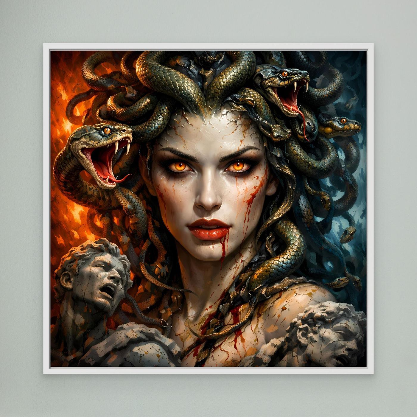 Leinwand Mythische Medusa mit Schlangenhaar | Griechische Mythologie Wandbild